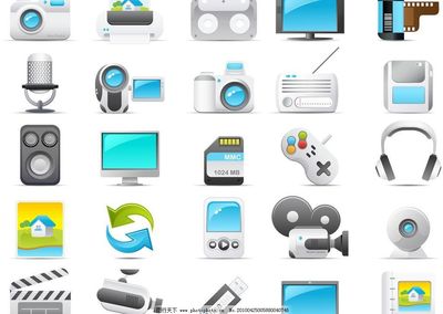 數(shù)碼影音主題圖標(biāo) 計算機(jī)數(shù)碼庫管理的視覺化革新